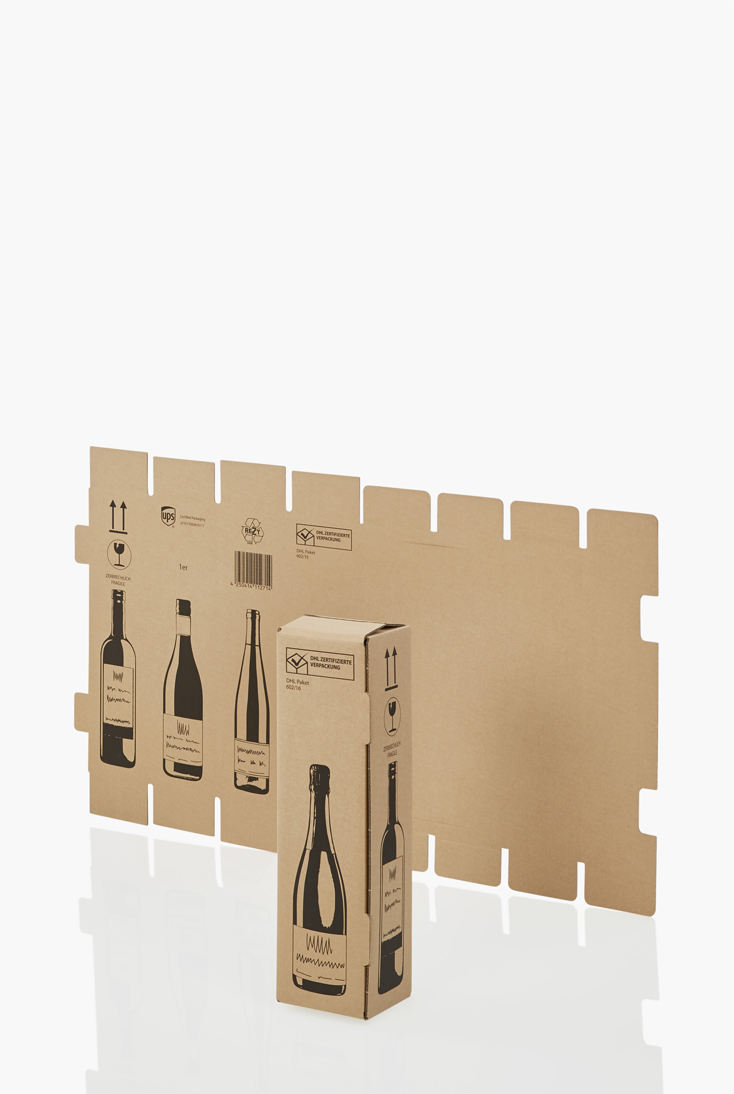 Flaschenversandkarton für 1 Flasche 